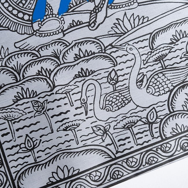 - オディシャ州の伝統絵画 パタチトラ インドの神話と自然を描いた細密アート【1点物】 5 - 細部を見てみました。