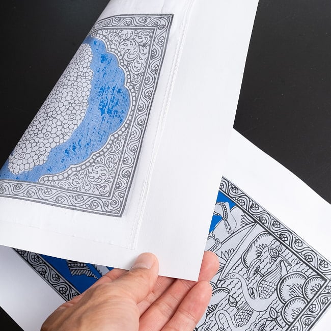 - オディシャ州の伝統絵画 パタチトラ インドの神話と自然を描いた細密アート【1点物】 9 - 細部を見てみました。