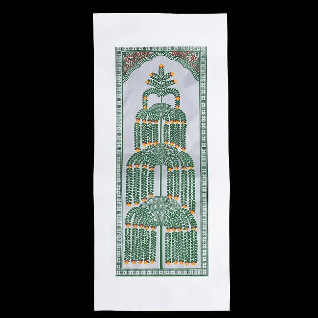 生命の樹 - オディシャ州の伝統絵画 パタチトラ インドの神話と自然を描いた細密アート【1点物】 2 - 全体を撮影しました