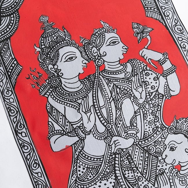  - オディシャ州の伝統絵画 パタチトラ　インドの神話と自然を描いた細密アート【1点物】 4 - 細部を見てみました。