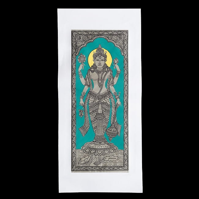 - オディシャ州の伝統絵画 パタチトラ インドの神話と自然を描いた細密アート【1点物】 2 - 全体を撮影しました
