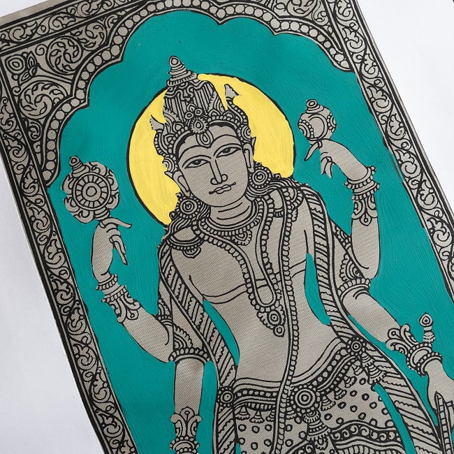 - オディシャ州の伝統絵画 パタチトラ インドの神話と自然を描いた細密アート【1点物】 4 - 細部を見てみました。