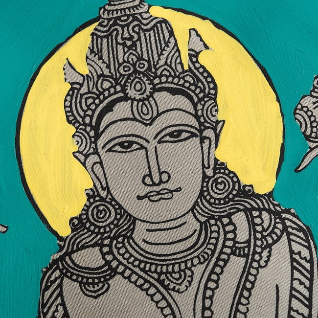 - オディシャ州の伝統絵画 パタチトラ インドの神話と自然を描いた細密アート【1点物】 5 - 細部を見てみました。