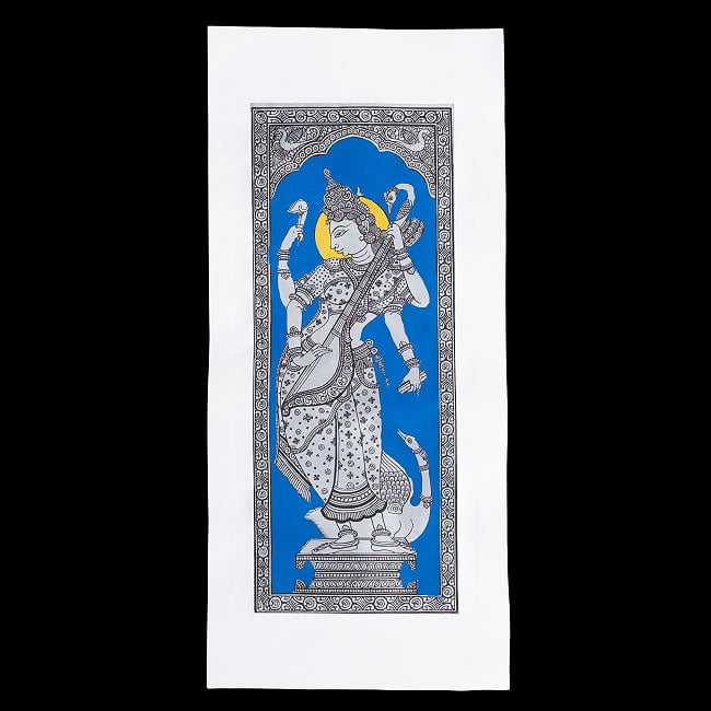 - オディシャ州の伝統絵画 パタチトラ インドの神話と自然を描いた細密アート【1点物】 2 - 全体を撮影しました