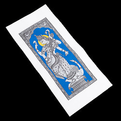 サラスバティ - オディシャ州の伝統絵画 パタチトラ インドの神話と自然を描いた細密アート【1点物】 - サブ3