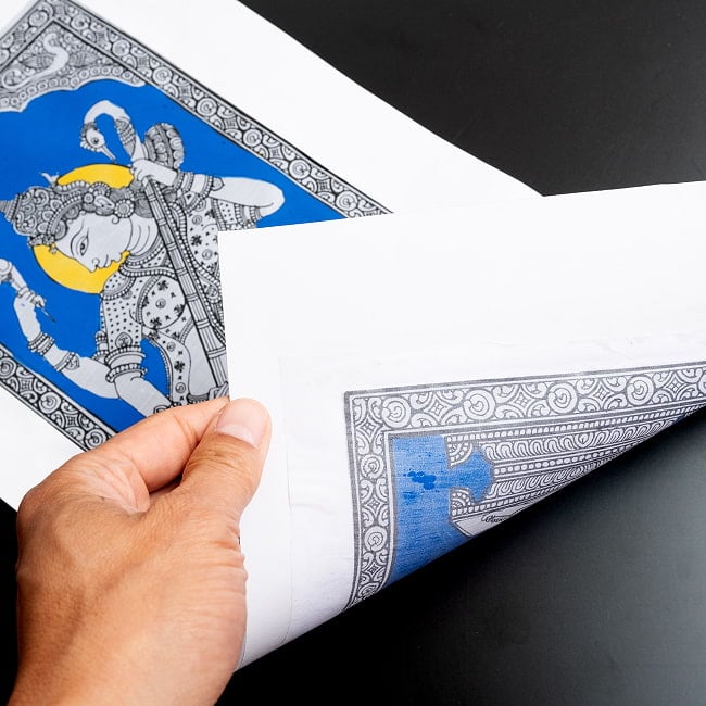 - オディシャ州の伝統絵画 パタチトラ インドの神話と自然を描いた細密アート【1点物】 9 - 細部を見てみました。