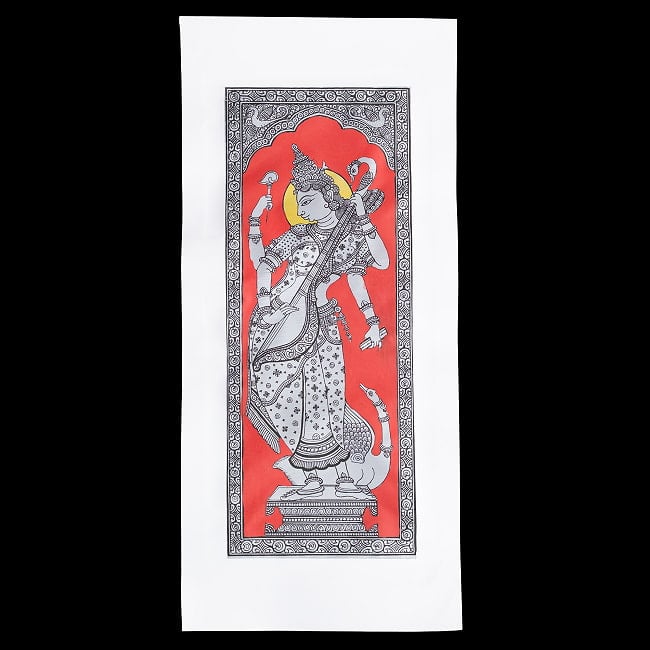 - オディシャ州の伝統絵画 パタチトラ インドの神話と自然を描いた細密アート【1点物】 2 - 全体を撮影しました