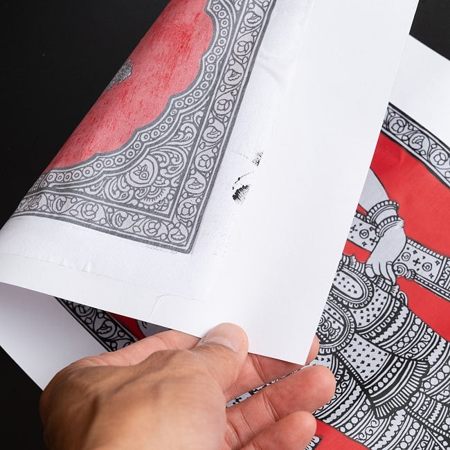  - オディシャ州の伝統絵画 パタチトラ　インドの神話と自然を描いた細密アート【1点物】 10 - 細部を見てみました。