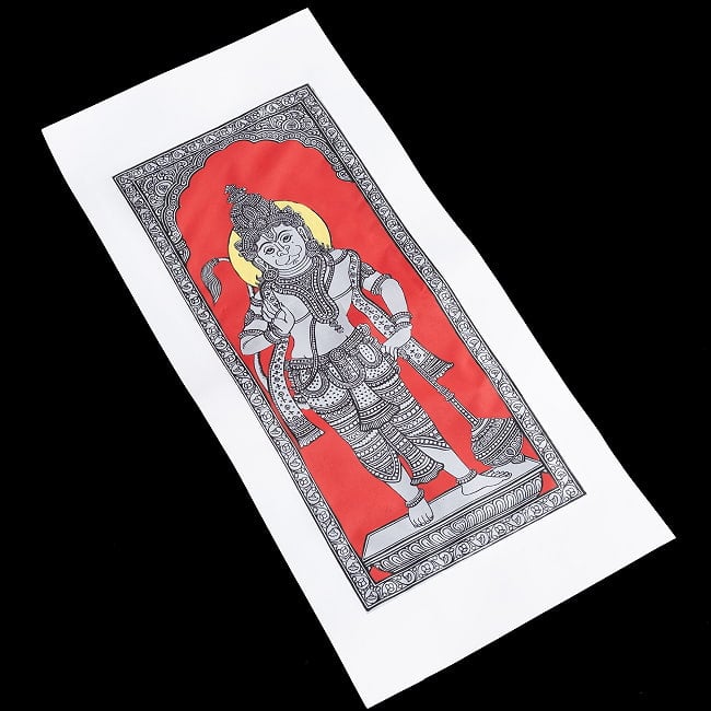  - オディシャ州の伝統絵画 パタチトラ　インドの神話と自然を描いた細密アート【1点物】 3 - 斜めから全体を撮影しました