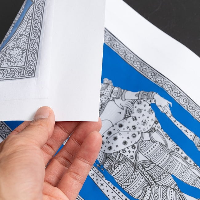 - オディシャ州の伝統絵画 パタチトラ インドの神話と自然を描いた細密アート【1点物】 8 - 細部を見てみました。