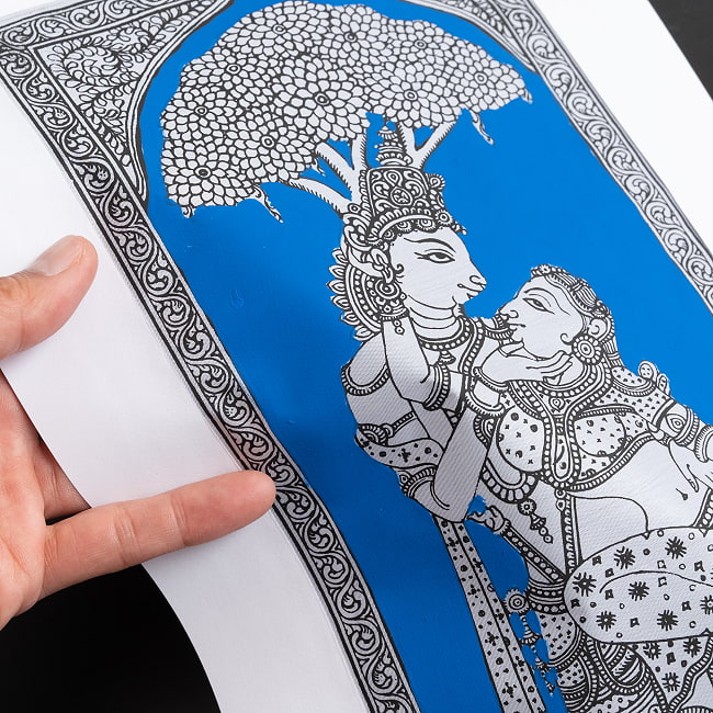 - オディシャ州の伝統絵画 パタチトラ インドの神話と自然を描いた細密アート【1点物】 9 - 細部を見てみました。