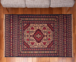 【一点物】バルーチ　カル・ムハマディ族　遊牧民による草木染め手織りトライバルキリム スマック織り - 約190cm x 126cm - サブ5