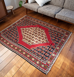 【一点物】遊牧民手作り　バルーチ　カル・ムハマディ族　遊牧民による草木染め手織りトライバルキリム スリット織り - 約158cm x 125cm - サブ3