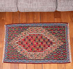 【一点物】バルーチ　カル・ムハマディ族　遊牧民による草木染め手織りトライバルキリム スリット織り - 約104cm x 70cm - サブ2