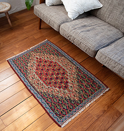 【一点物】バルーチ　カル・ムハマディ族　遊牧民による草木染め手織りトライバルキリム スリット織り - 約104cm x 70cm - サブ4