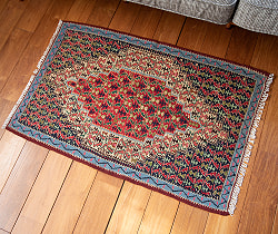 【一点物】バルーチ　カル・ムハマディ族　遊牧民による草木染め手織りトライバルキリム スリット織り - 約104cm x 70cm - サブ5