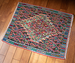 【一点物】バルーチ　カル・ムハマディ族　遊牧民による草木染め手織りトライバルキリム スリット織り - 約98cm x 80cm - サブ4