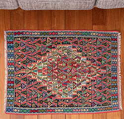 【一点物】アフガニスタンの手織りトライバルキリム スリット織り - 約98cm x 80cmの商品写真