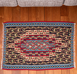 【一点物】バルーチ　カル・ムハマディ族　遊牧民による草木染め手織りトライバルキリム スリット織り - 約104cm x 80cm - サブ2