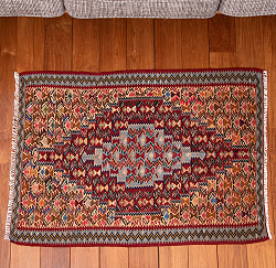 【一点物】バルーチ　カル・ムハマディ族　遊牧民による草木染め手織りトライバルキリム スリット織り - 約105cm x 79cm - サブ2