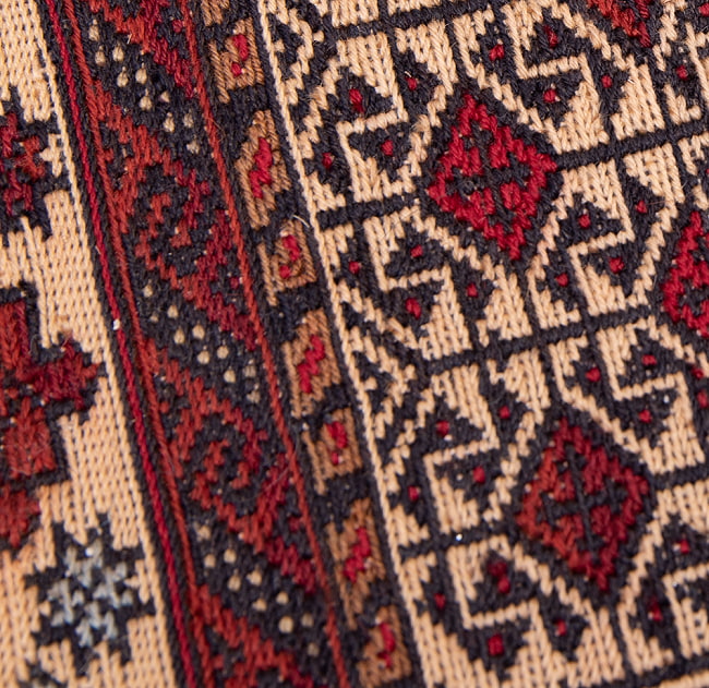 【一点物】バルーチ　カル・ムハマディ族　遊牧民による草木染め手織りトライバルキリム スマック織り スマック織り - 約190cm x 114cm 11 - 柄をアップにしました