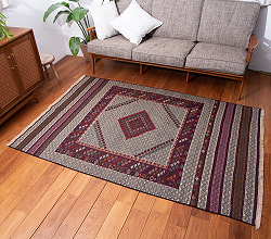 【一点物】バルーチ　カル・ムハマディ族　遊牧民による草木染め手織りトライバルキリム スマック織り - 約200cm x 130cm - サブ2