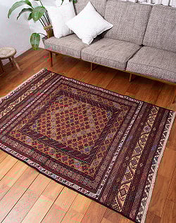 【一点物】バルーチ　カル・ムハマディ族　遊牧民による草木染め手織りトライバルキリム スマック織り - 約185cm x 122cm - サブ2