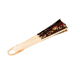 バティック伝統布 バリ島の 竹製扇子小（24cm） - サブ4