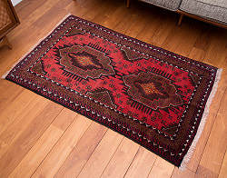 遊牧民バローチの手織り絨毯【約147cm x 87cm】 - サブ3