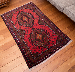 遊牧民バローチの手織り絨毯【約147cm x 87cm】 - サブ4