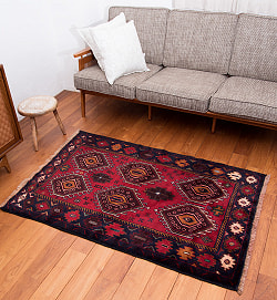 遊牧民バローチの手織り絨毯【約147cm x 94cm】の商品写真