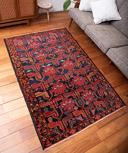 遊牧民バローチの手織り絨毯【約180cm x 116cm】 - サブ3