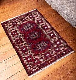 遊牧民バローチの手織り絨毯【約105cm x 75cm】 - サブ3