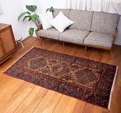 遊牧民バローチの手織り絨毯【約190cm x 101cm】 - サブ2