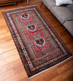 遊牧民バローチの手織り絨毯【約189cm x 108cm】 - サブ3