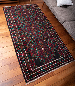 遊牧民バローチの手織り絨毯【約207cm x 114cm】 - サブ3