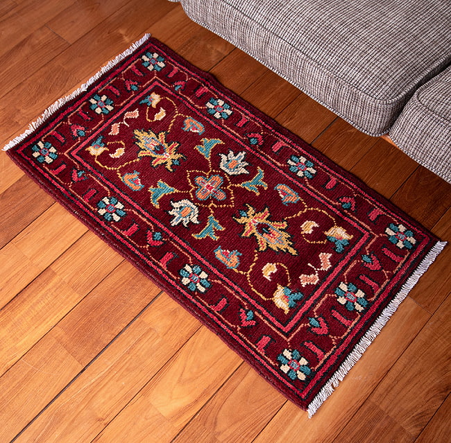 【一点物】パシュトゥンの手織り絨毯 - 98cm x 53cm 14 - 全体写真です