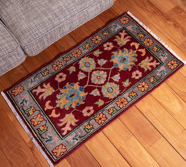 【一点物】パシュトゥンの手織り絨毯 - 98cm x 53cm 14 - 全体写真です