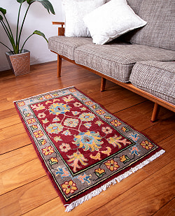 【一点物】パシュトゥンの手織り絨毯 - 98cm x 53cm - サブ5