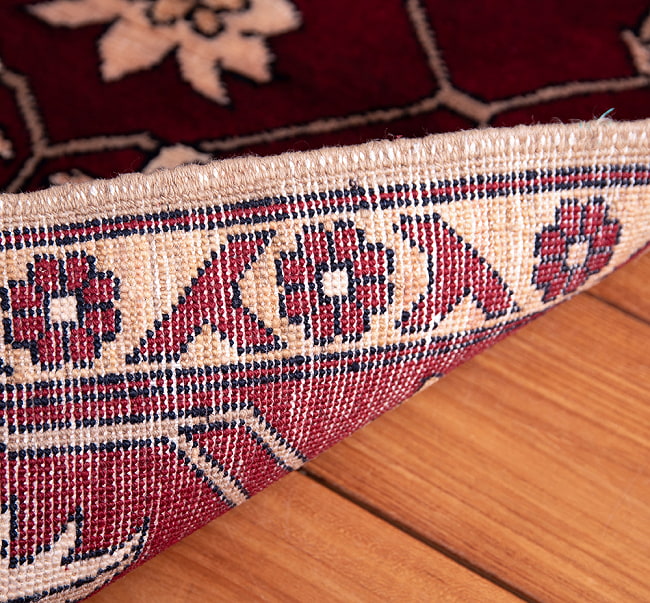 【一点物】パシュトゥンの手織り絨毯 - 83cm x 60cm 12 - 裏面です。手織りなのがわかります