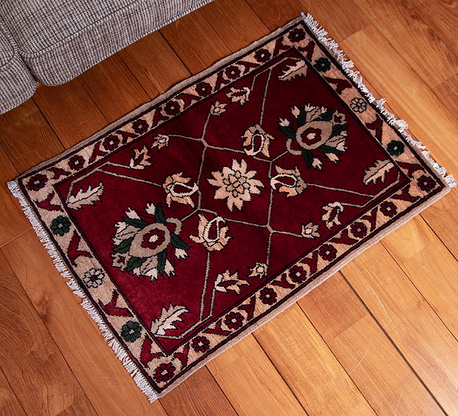 【一点物】パシュトゥンの手織り絨毯 - 83cm x 60cm 15 - 全体写真です