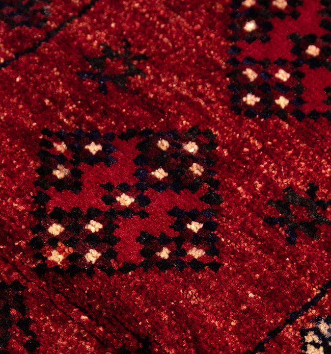 【一点物】パシュトゥンの手織り絨毯 - 86cm x 64cm 10 - 拡大してみました