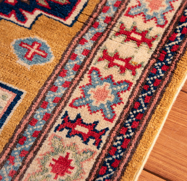 【一点物】パシュトゥンの手織り絨毯 - 90cm x 60cm 12 - アップにしました