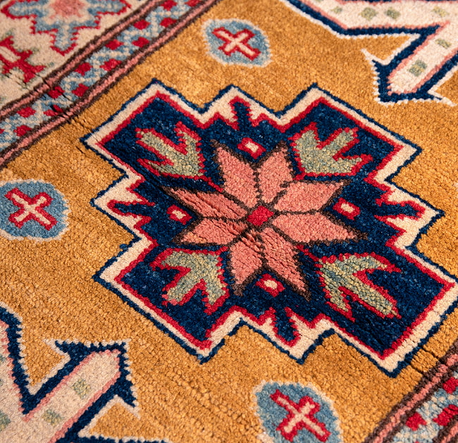 【一点物】パシュトゥンの手織り絨毯 - 90cm x 60cm 9 - アップにしました