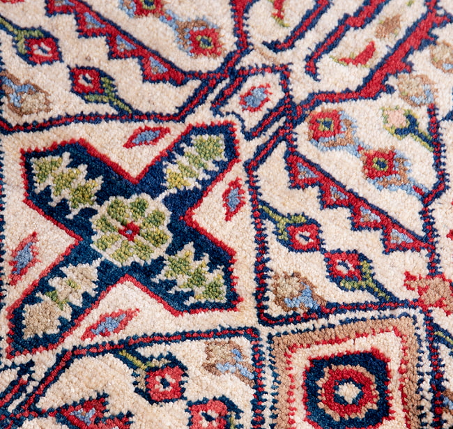 【一点物】パシュトゥンの手織り絨毯 - 86cm x 62cm 9 - アップにしました