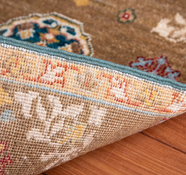 【一点物】パシュトゥンの手織り絨毯 - 90cm x 60cm 13 - 裏面です。手織りなのがわかります