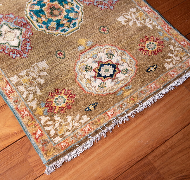 【一点物】パシュトゥンの手織り絨毯 - 90cm x 60cm 6 - アップにしました