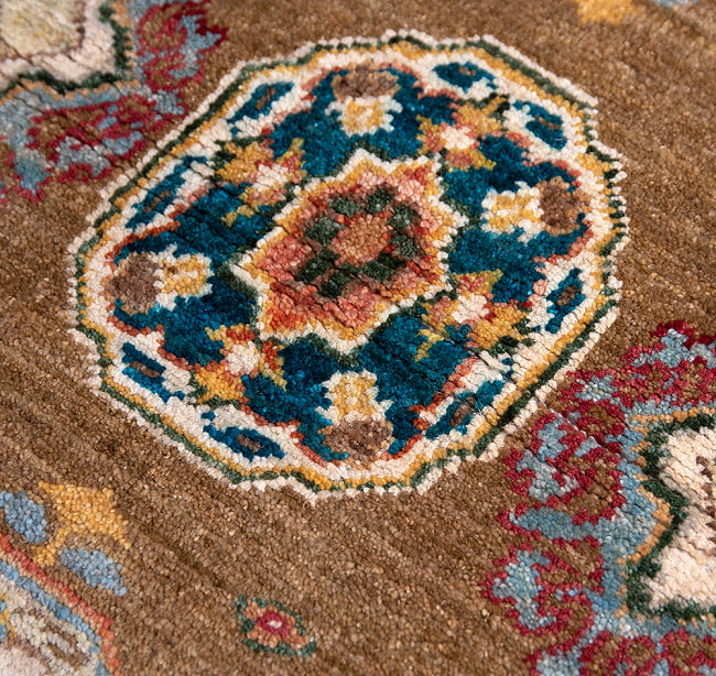 【一点物】パシュトゥンの手織り絨毯 - 90cm x 60cm 8 - アップにしました