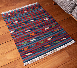 【一点物】バルーチ　カル・ムハマディ族　遊牧民による草木染め手織りトライバルキリム 平織り - 約103cm x 60cm - サブ5