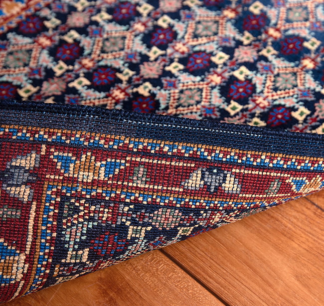 【一点物】パシュトゥンの手織り絨毯 - 66cm x 48cm 14 - 裏面です。手織りなのがわかります